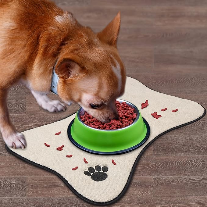 Pet Bowl Mat Drying mat Prevent Water and Food from Spilling (2pack)