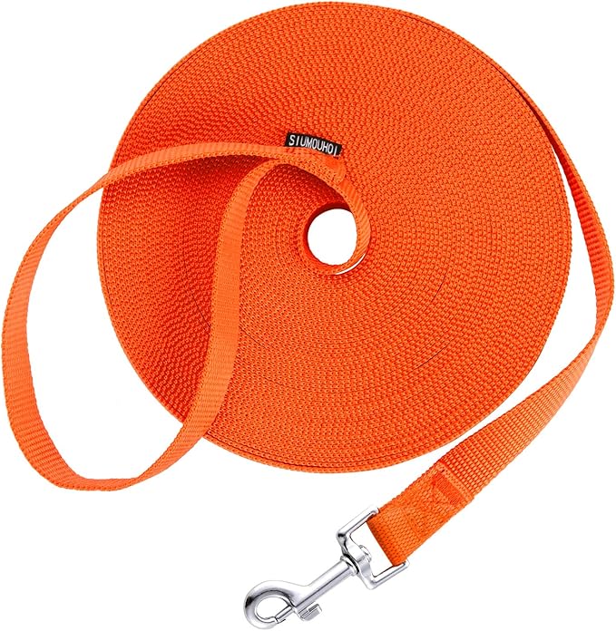 Siumouhoi Siumouhoi Dog/Puppy Obedience Recall Training Agility Lead - 15ft 20ft 30ft 40ft 50ft Training Leash - Great for Play, Camping, or Backyard - Orange 20ft (20Feet, Orange)