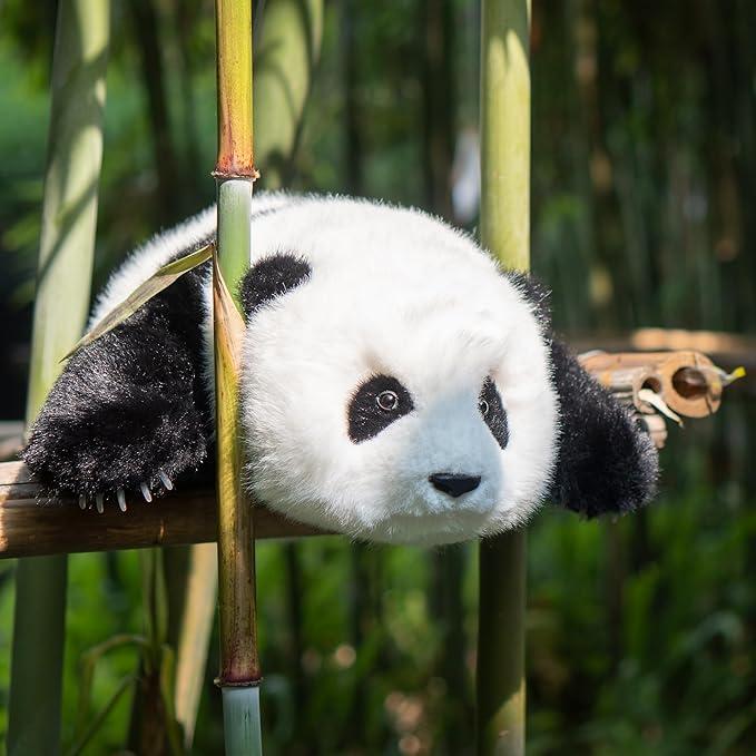 Chongker Weighted Panda Stuffed Animals, Panda Plush for Companion “MengLan”, Handmade Realistic Giant Panda Plush 4 LBS, 18" Lifelike Animals