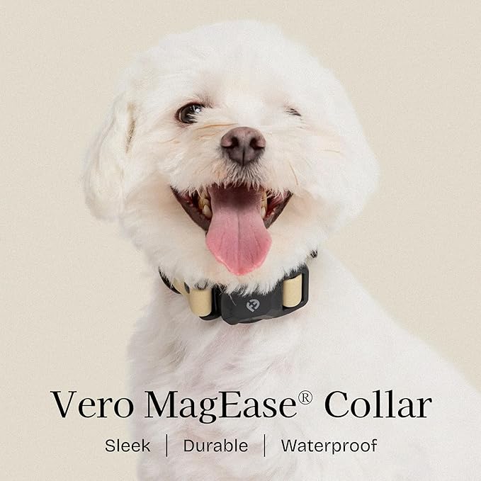 2025 New Edition, Fei & Eve PVC MagEase Dog Collar - Patented Magnetic Buckles | Fur-Safe | 450LB Escape-Proof | Adjustable Fit | Small (Champagne)