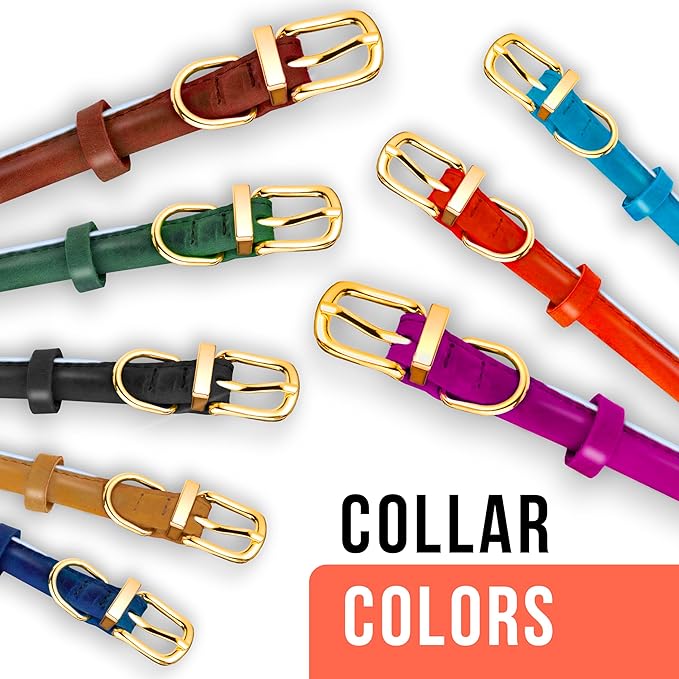 OOPSDOGGY Reflective Rolled Leather Dog Collar Adjustable Soft Padded Pet Collar for Small Medium Large Breed Dogs (Pink, XS, 8"-11")