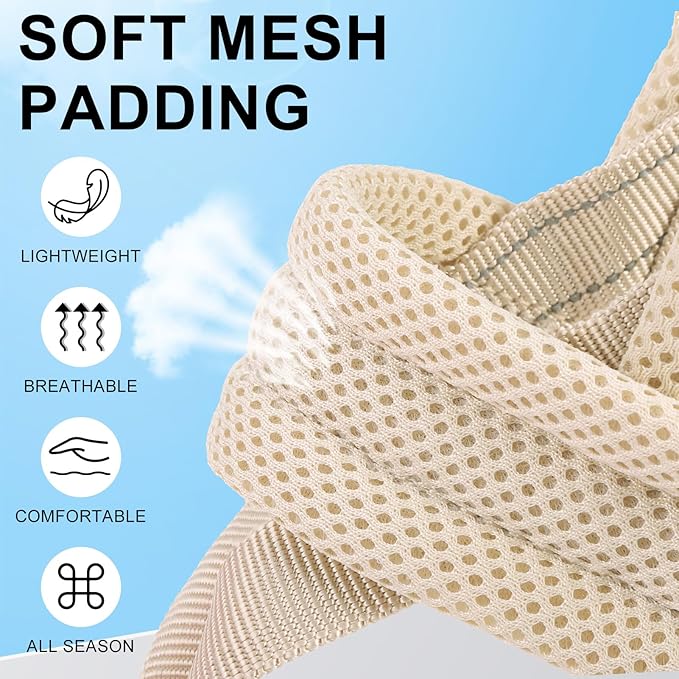 BEAUTYZOO Dog Harness for Small Dogs, No Pull Dog Harness and Leash Set, Soft Escape Proof Puppy Vest Harness with Handle, Reflective Lightweight Step in Harness for Girl Boy Dogs, Beige XS
