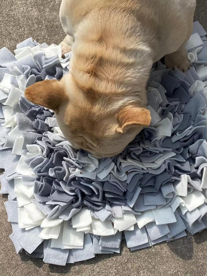 Light Grey,Square,50x50cm Large Size,Washable Anti Slip,Big Tough for Large Dog Feeding mat, Food Puzzles, Sniffing Foraging Snuffle mat