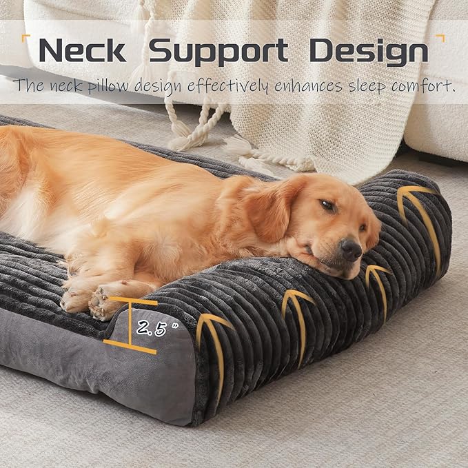 Dog Beds for Small,Medium Dogs Breeds,Sofa Dog Bed with Pillow for Crate Kennel, Super Soft Pet Bed for Support Bolster, Comfortable Pet Couch Bed & Non-Slip Bottom