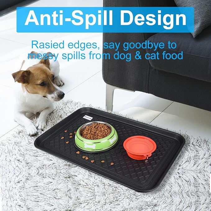 Multi-Purpose Boot Tray Mat,Shoe Tray Mat,Pet Bowl Tray,Waterproof Trays for Indoor and Outdoor Floor Protection,24" x 15"/Medium …