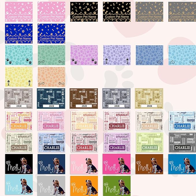 Personalized Pet Feeding Mat Custom Name Dog Food Mat Customized Cat Water Placemats, Waterproof & Non-Slip Design for Dogs Cats, Style 3