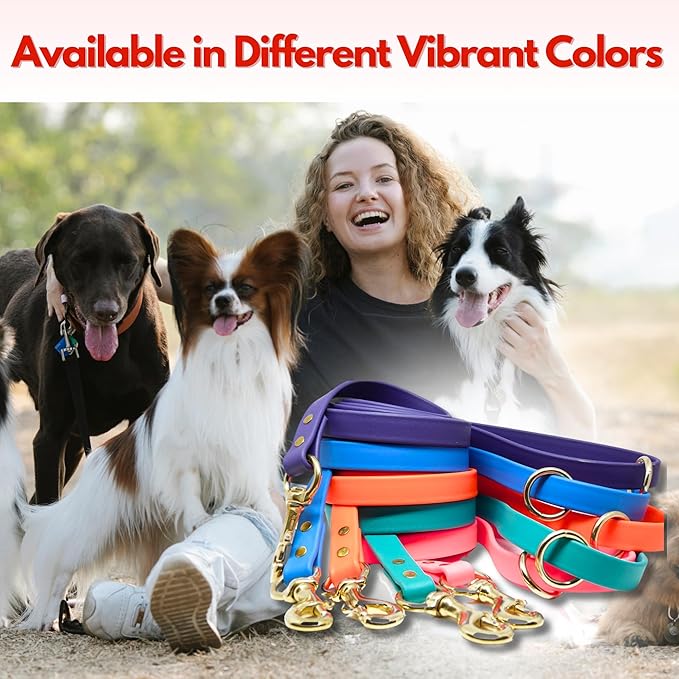 Gummy K9 Biothane Dog Leash, Professional Training Lead, Stainless Steel, New Advanced Safety Clasp, Weatherproof, Waterproof, Long Lasting, 6 Ft (5/8 Blue), Small, Medium, Large Dogs, Made in USA