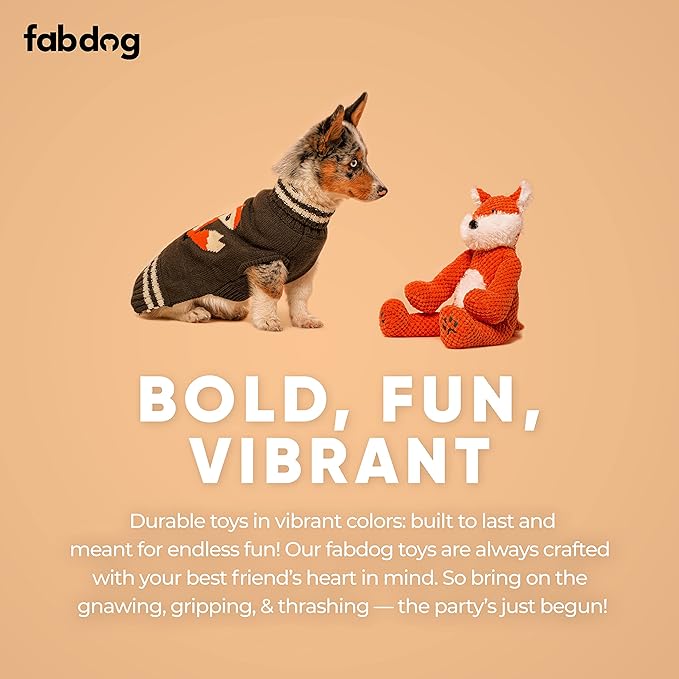 fabdog Floppies Plush Dog Toy - Cute & Durable Squeaky Dog Toys - Best Squeak Toy for Puppies and All Breeds | Ideal Pet Gift| Large Lion