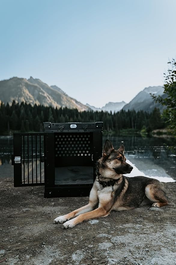 K9 Kennel Boss - Heavy Duty Fully Collapsible Powder-Coated Aluminum Dog Crate - Medium (White)