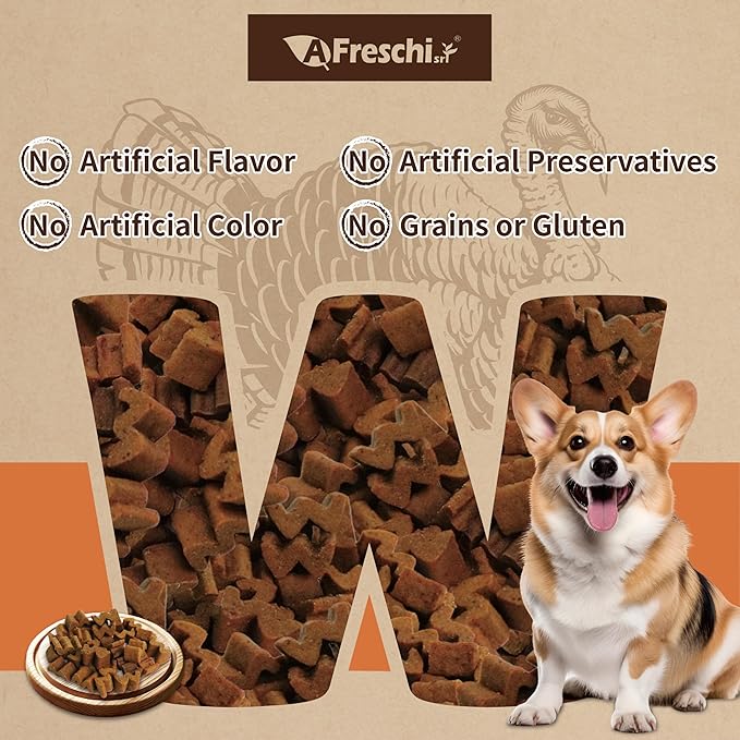 A Freschi srl Air-Dried Puppy & Adult Dog Food - Real Turkey Recipe | Grain-Free | High-Protein for Toy, Small & Large Breeds | Ideal for Picky Eaters, 2.2 lb Bag
