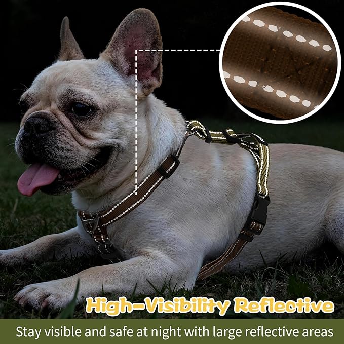 Dog Harness,Adjustable No Pull Dog Harness,Y-Shaped Design,Buckle-Neck Balance Harness with Reflective, Ideal for Dog Training Hiking, Easy Walk Harness,Durable High-Tensile Nylon Blown-M