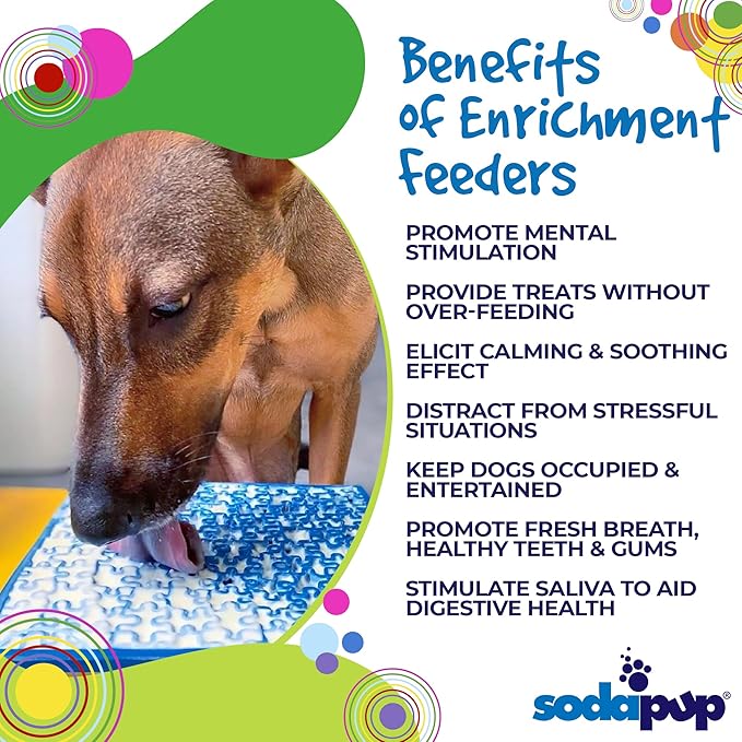 SodaPup Jigsaw eMat – Durable Lick Mat Feeder Made in USA from Non-Toxic, Pet-Safe, Food Safe Rubber for Mental Stimulation, Avoiding Overfeeding, Fresh Breath, Digestive Health, Calming, & More