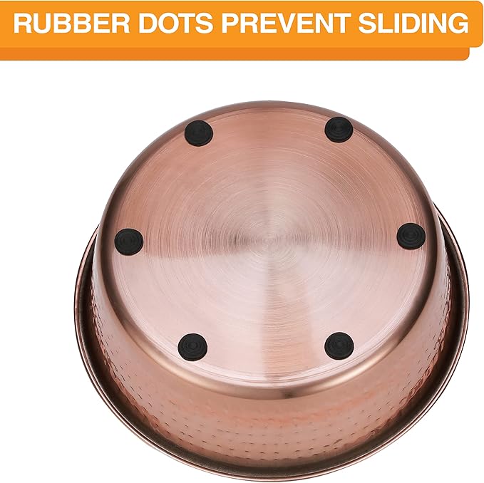 Neater Pet Brands Hammered Decorative Designer Bowls - Luxury Style Premium Dog and Cat Dishes (Small, Copper)