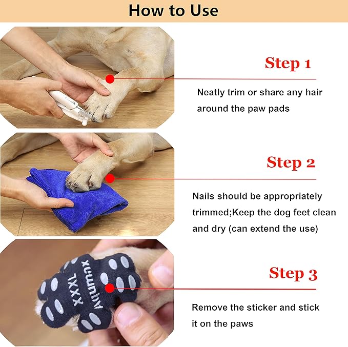 Aqumax Dog Paw Protector Anti-Slip Pads,Toe Grips for Senior Dogs,Paw Grips Traction Pads for Slippery Hardwood Floors,Essentials for Senior Dogs,12 Sets (48 pcs) XXXL Multicolor