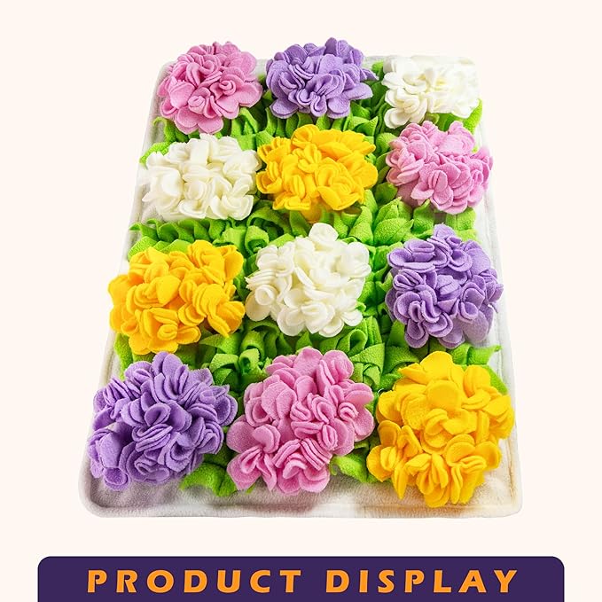 Snuffle Mat Flowerball - 23.62" x 15.75" Dog Sniffing Mat for Smell Training & Slow Eating