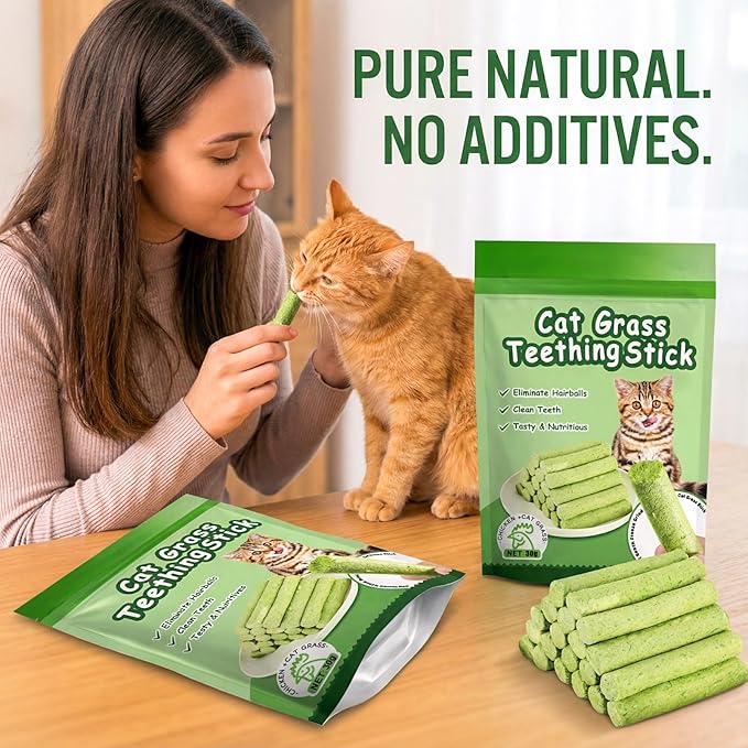 GREMBEB 6Pack Cat Toys Cats Grass Treat Catnip Toy with Silvervine for Indoor Kitten Toys Wood Kitty Chew Rope Grass Sticks for Teeth Cleaning Kitten Snack for Catnip Dental Care Self Play