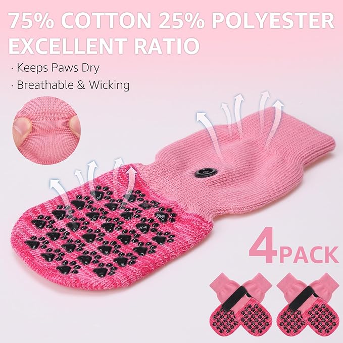 SCENEREAL Dog Socks to Prevent Licking Paws for Hardwood Floors Anti Slip, Dog Grippy Socks Shoes for Senior Small to Large Dogs, Dog Boots & Paw Protectors for Hot/Cold Scratching Pavement