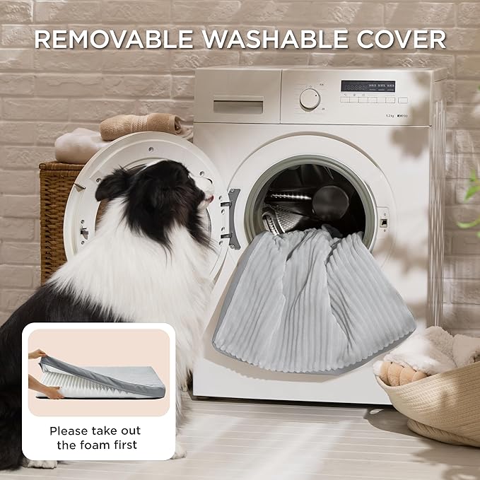 Bedsure Dog Beds Large Sized Dog- Orthopedic Pet Beds for Crate with Removable Machine Washable Cover, NOT Waterproof Egg Crate Foam Puppy Pad, Suitable for Pet Up to 50 lbs, 35"x22"