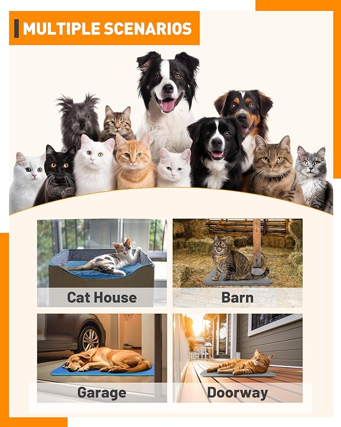 PETNF Pet Heating Pad Temperature Adjustment Dog Anti-bite Puppy with Timer Indoor Waterproof Pet Warming Electric Heated Bed Mat Dog