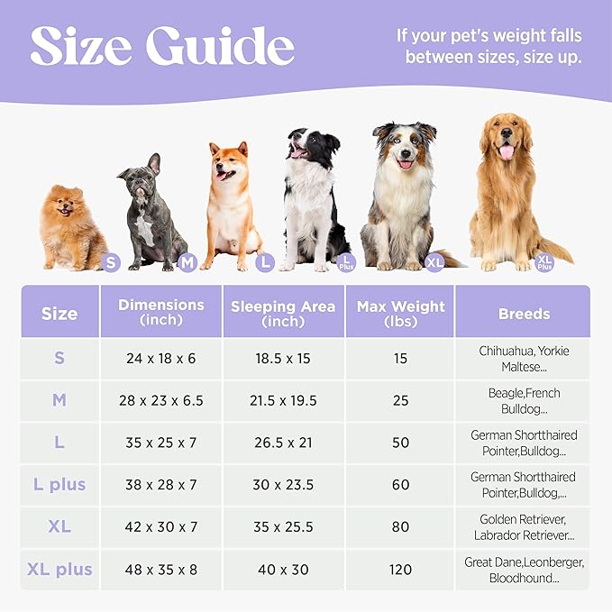LE SURE Cute L-Plus Dog Beds, Orthopedic Waterproof Large Pet Bed with Sides, High Back Non-Slip Bottom and Egg-Crate Foam Dog Couch Sofa with Washable Removable Cover, Beige