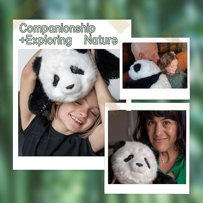 Chongker Weighted Panda Stuffed Animals, Panda Plush for Companion “MengLan”, Handmade Realistic Giant Panda Plush 4 LBS, 18" Lifelike Animals