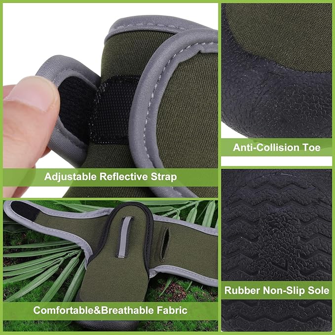 EXPAWLORER Waterproof Dog Shoes for Small Medium Large Dogs, Dog Shoes for Cold Winter, Hiking Walking, Reflective Dog Booties for Outdoor Snow Rain Days, Anti-Slip Dog Boots & Paw Protectors