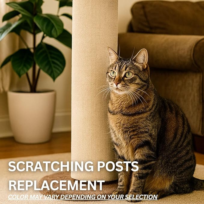Cat Scratch Mat (5 Pack), 23.6’’ x 11.8’’ Wall Corner Scratcher, Versatile Self-Adhesive Replacement Easy Use for Cat Trees, Wall Furniture, Scratching Posts, and Couch Protection (Beige)