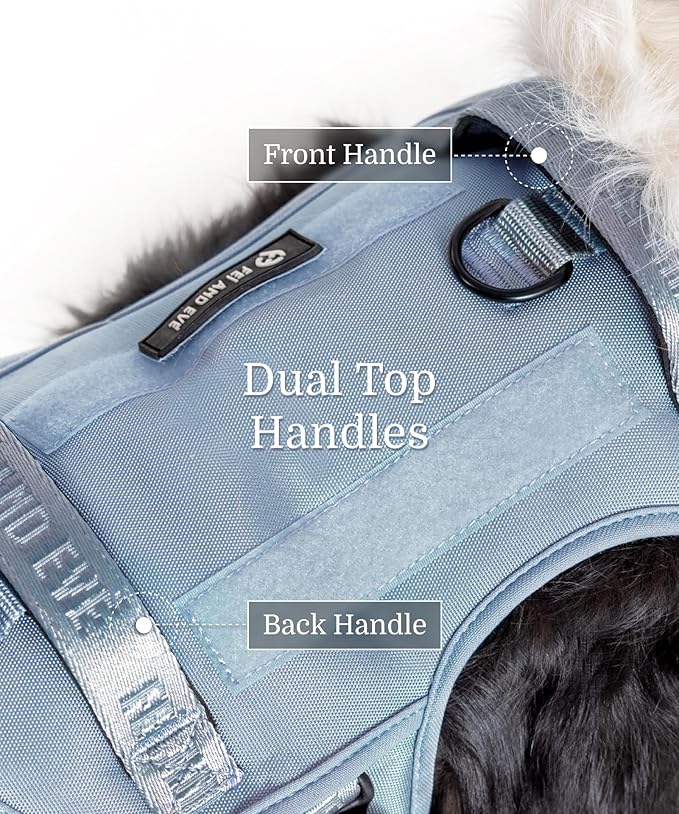2025 New Edition, Fei & Eve MagEase Dog Harness - 3-Second Magnetic Buckles | 3-Point No-Pull Control | Heavy-Duty 900D Nylon | Dual Safety Handles | Breathable Mesh | Adjustable Fit | X-Large, Blue