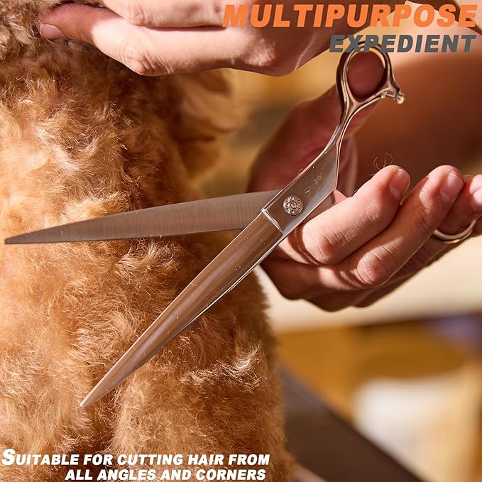 High-end Professional Dog Grooming Scissors Pet Grooming Shears 8 Inches Extremely Very Sharp Made Of Stainless Steel Alloy By Hand For Dog Cat Groomer