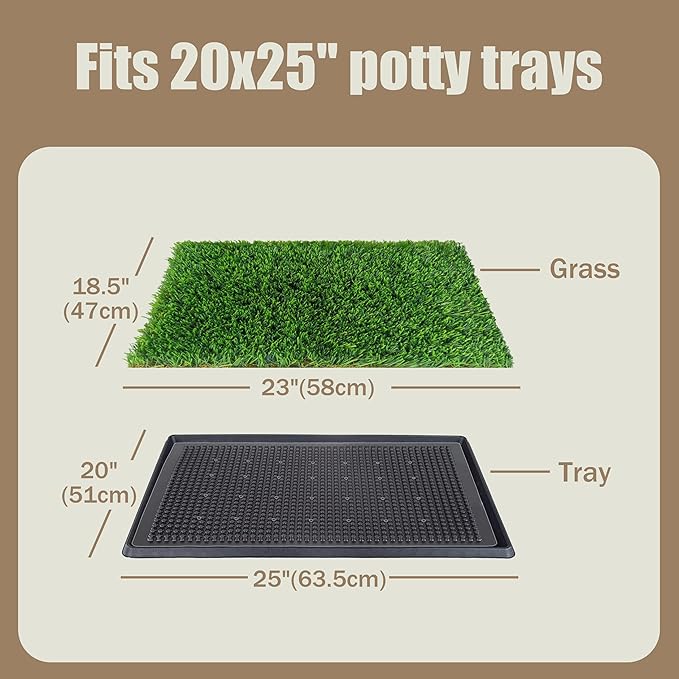 Washable Artificial Grass Dog Potty Pad - Fake Grass Pee Pad, Reusable Indoor/Outdoor Puppy Training Mat for Dogs & Small Pets,Durable Dog Doormat Artificial Grass Doormat23x18.5 2Pack