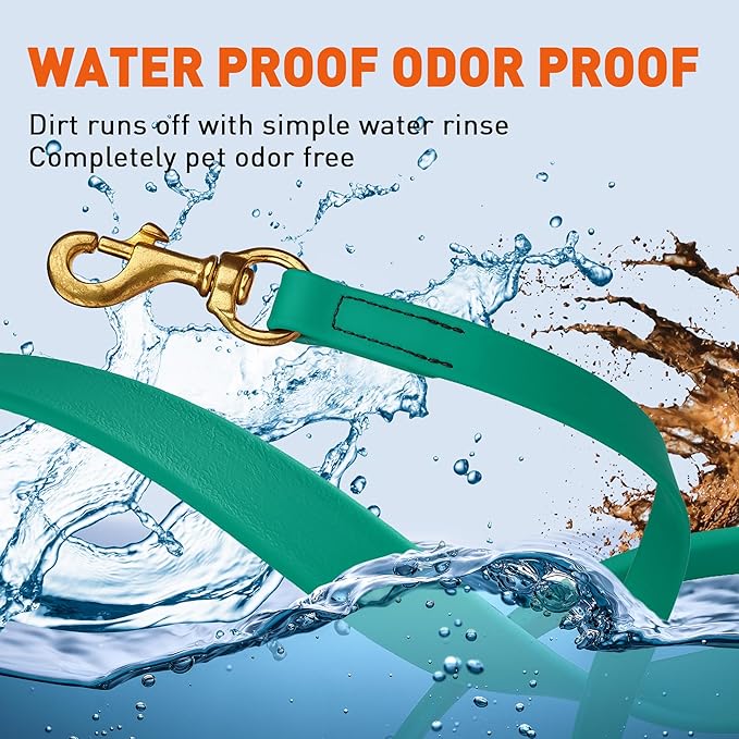 Viper K9 Biothane Working Dog Leash Waterproof Lead for Tracking Training Schutzhund Dog Sport and Search - Odor-Proof Long Line with Solid Brass Snap for Puppy Medium and Large - Water Friendly