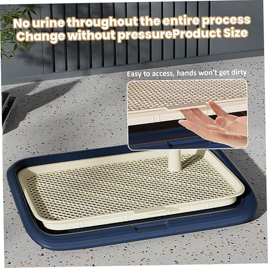 Dog Pee Pad Holder Potty Tray, Dog Potty Tray, 18x13x2 Non-Slip Mesh Litter Box, Detachable Indoor Puppy Training Pee Pad Holder for Small and Medium Pet