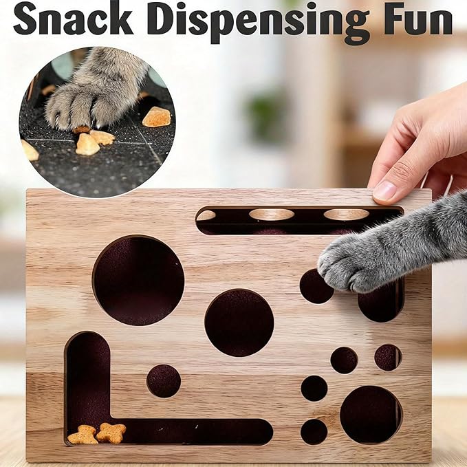 Cat Nail File Enrichment Box, 2026 Upgrade Cat Scratch Puzzle Enrichment Box, Nail File Stress Free Alternative to Clippers and Grinders, Puzzle Enrichment Scratcher for Indoor Cats Scratching (Box)