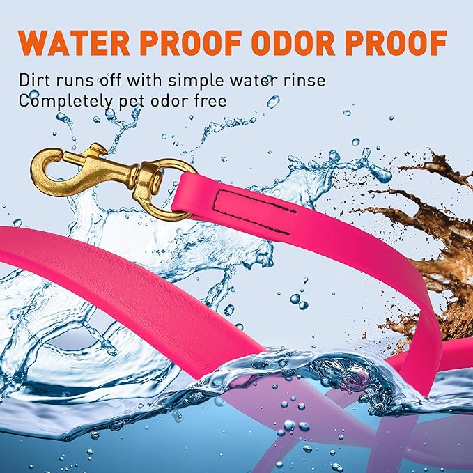 Viper K9 Biothane Working Dog Leash Waterproof Lead for Tracking Training Schutzhund Dog Sport and Search - Odor-Proof Long Line with Solid Brass Snap for Puppy Medium and Large - Water Friendly