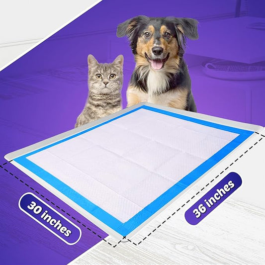 Skywin Dog Pee Pad Holder Tray Fits Up to 30” x 36” Wee Wee Pee Pads - Stable Grip, Raised Edges, Quick-Wipe Silicone Surface Dog Potty Tray Holder for Indoor Flooring Protection (White)