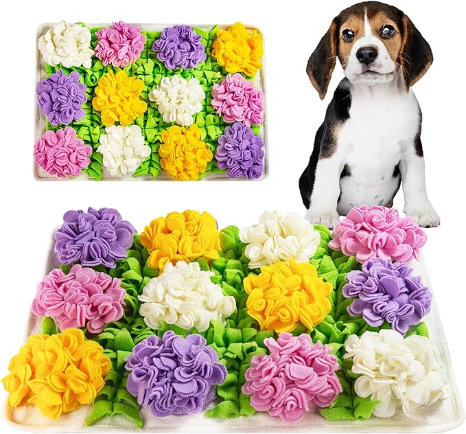 Snuffle Mat Flowerball - 23.62" x 15.75" Dog Sniffing Mat for Smell Training & Slow Eating