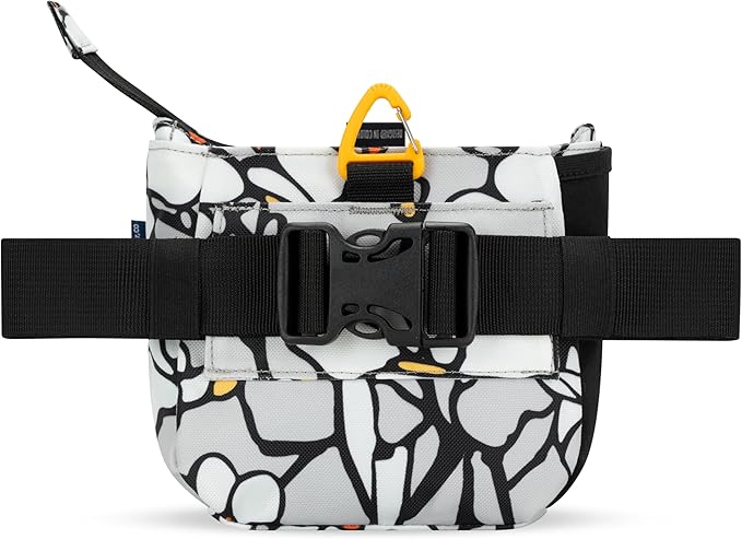 OllyDog Backcountry Day Bag | Hands-Free Dog Training Treat Pouch | Fanny/Hip Pack with Zipper Closure & Built-in Poop Bag Dispenser | Removable Waist Clip (Magnolia)