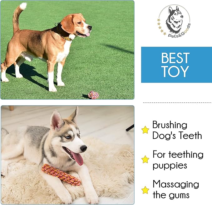 Pets&Goods Rope Chew Toys – 9-Pack Durable Cotton Tug & Teething Set for Puppies & Small Dogs – Washable Rope Toys for Chewing, Fetch & Play