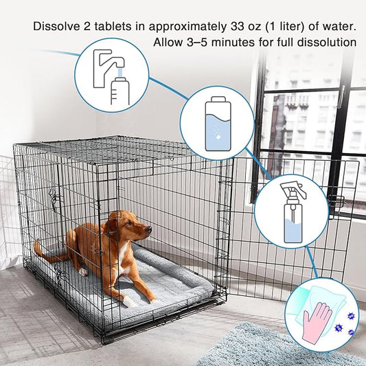 Raki Venus Kennel and cat bed Stain Removers Pet Stain Deodorizing eliminating residual pet urine odors on carpets, floors, and wall corners 100Tablets