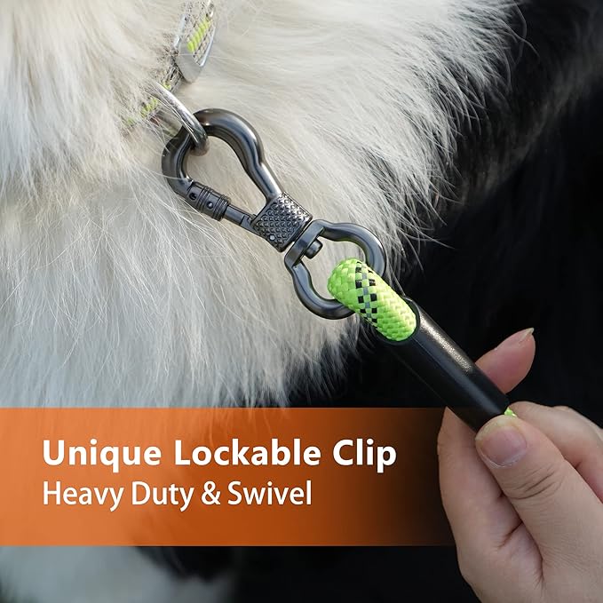 Long Dog Leash for Dog Training 10FT/15FT/20FT/30FT/40FT/50FT/100FT Reflective Leash with 2 Hooks, Heavy Duty Dogs Lead for Large Medium Small Dogs Outside Walking Camping Yard, Green 15FT