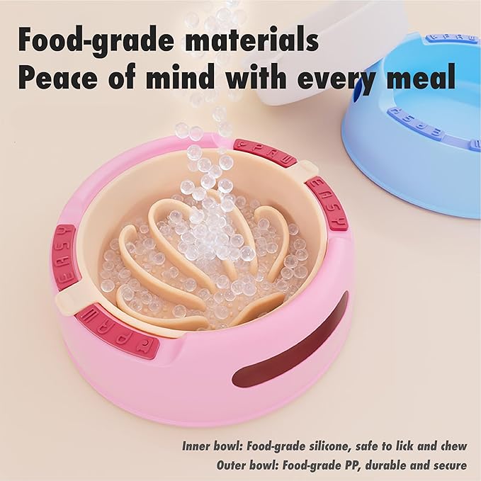 Silicone Slow Feeder Bowl, 1.2L Capacity, Suitable for Small, Medium, and Large Dogs. Interchangeable Inner and Outer Bowls. Food-Grade Material. Ideal for Dogs That eat Too Quickly.