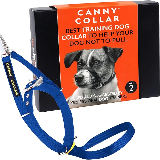 Canny Collar No-Pull Dog Head Collar | Train Your Dog to Stop Pulling & Walk On a Loose Leash | Gentle, Safe, Comfortable Training Aid | Small Dogs | Blue, Size 2