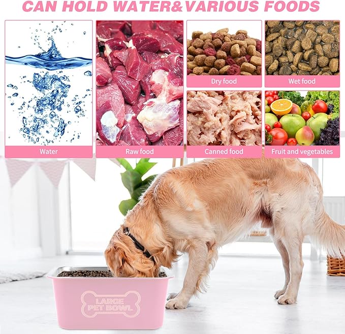 Bwogue 3 Gallons Extra Large Dog Water Bowl for Large Breed, Durable Stainless Steel Dog Bowl High Capacity Pet Water and Food Bowls for Dogs, 1 Pack