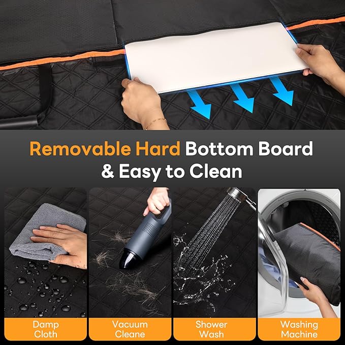 Dog Seat Cover for Back Seat - Hard Bottom Car Seat Cover for Dogs Holds 500 lbs,Waterproof Back Seat Extender for Dogs,Scratch-Proof Anti-Slip Dog Hammock for Car SUV Small Truck, BlackOR