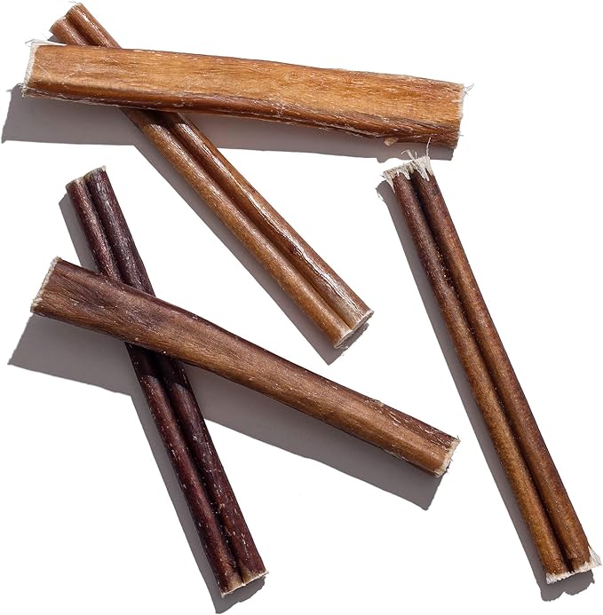 Jack&Pup 6 Inch Thick Bully Sticks for Dogs (5 Pack) Bully Stick Dog Chews, Single Ingredient 100% Beef Bully Sticks for Medium and Large Dogs