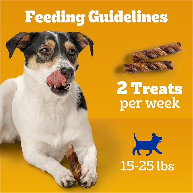 Pedigree Twisty Chews Small Long-Lasting Dog Treats Chicken & Beef Flavor, 9.17 oz. Pouch (10 Count, Pack of 5)