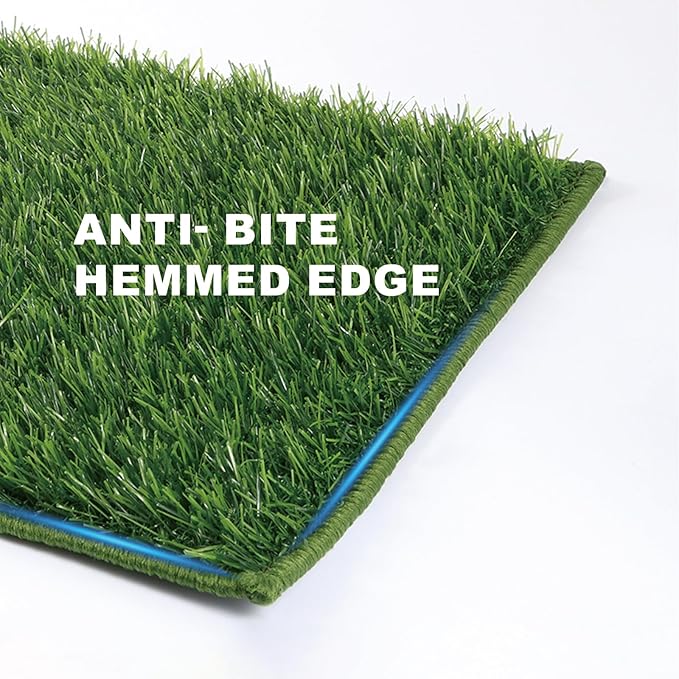 Artificial Grass, Dog Pee Grass Pads for Dogs Potty, 2PCS Odor Free Fake Grass for Dogs X-Large 43”×32” with Countless Drainage Holes, Dog Potty Grass Hemmed Edge Realistic