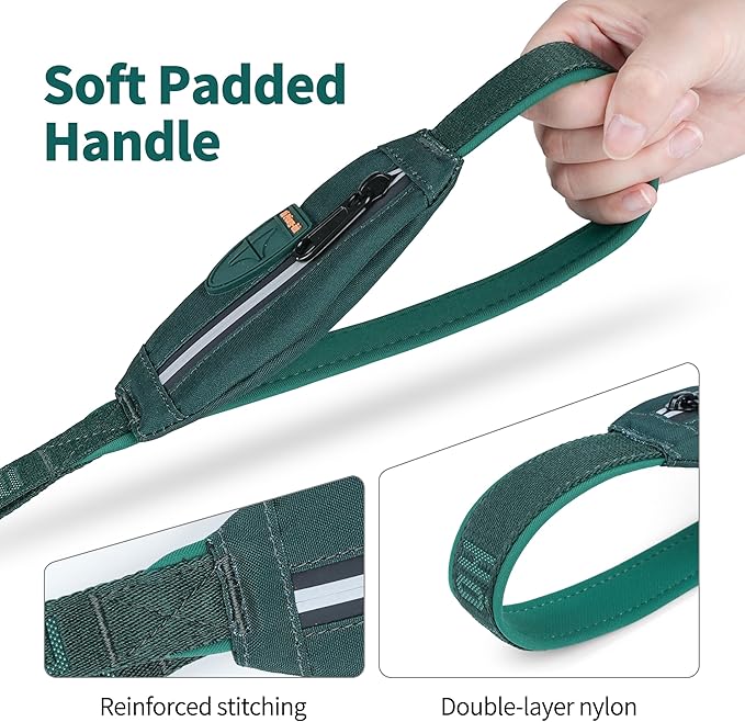 Dog Slip Lead Dog Leash, Heavy Duty No-Pull Training Leash w/Poop Bag Holder, Anti-Tangle, Multi-Handles & Reflective Thread for Small, Medium Dogs 4FT Orange