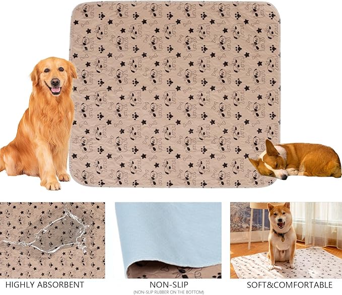 Puppy pad Pee Pads for Dogs, 2026 Upgraded Washable Puppy Pad with Pheromones, PuppyPad Pee Pad - Leak & Odor Proof, Non-Slip Base, Easy to Clean & Reusable (Brown, M: 27.6" × 31.5")