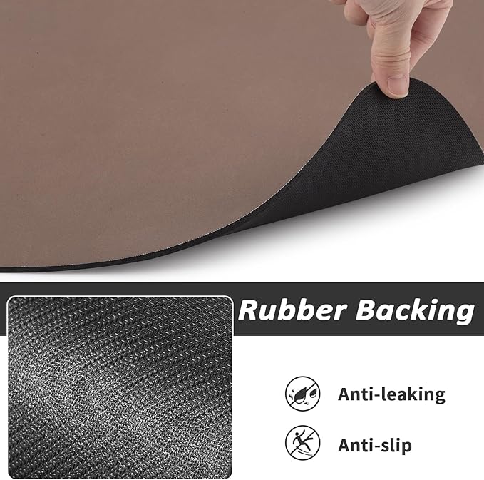 Dog Food Mat - Absorbent Cat Mat for Food and Water, No Stains Pet Feeding Bowl Mat, Easy to Clean Pet Placemats, Quick Dry Dog Water Dispenser Mat for Messy Drinkers | Brown 24"x36"